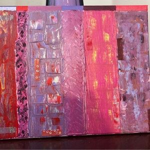 Abstract Pink and Red Canvas Art